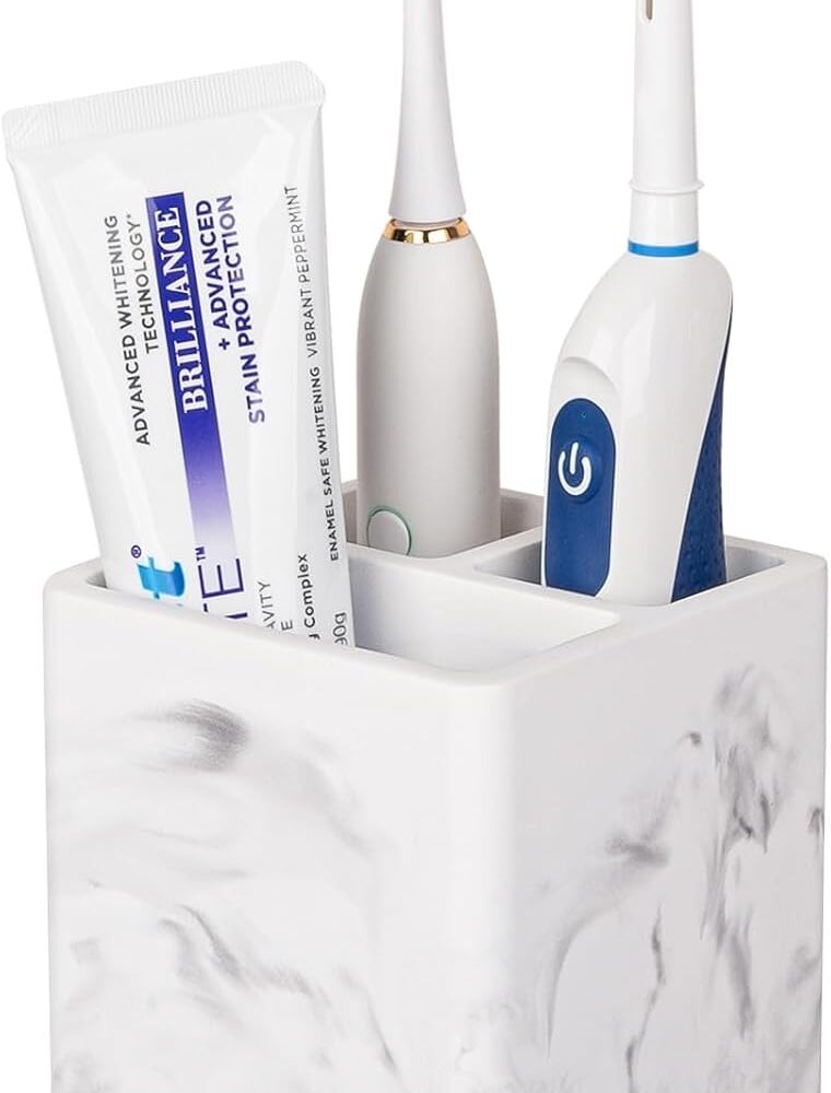Diatomite Toothbrush Holders Tooth Brush Organizer - Marble White