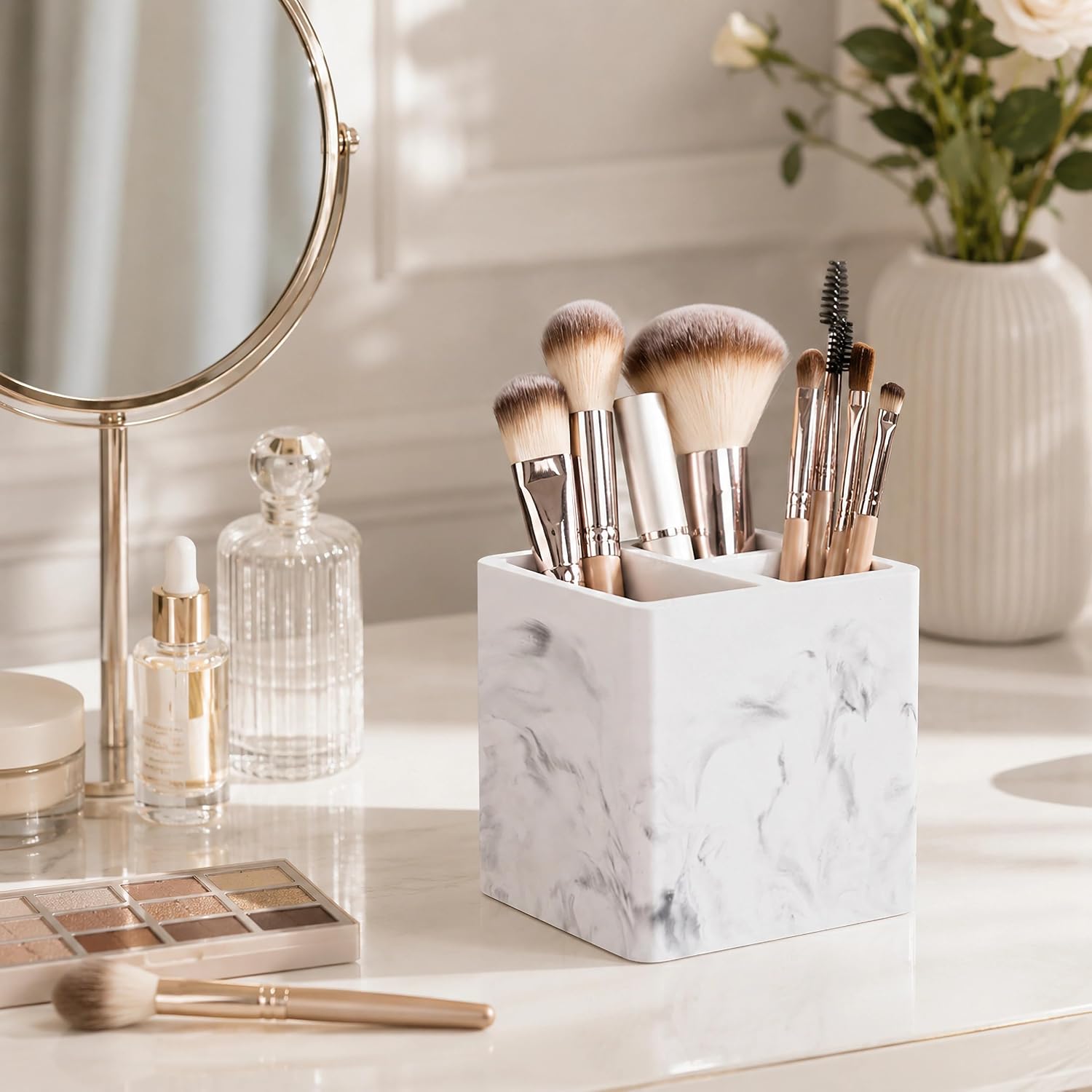 Diatomite Toothbrush Holders Tooth Brush Organizer - Marble White - Image 5