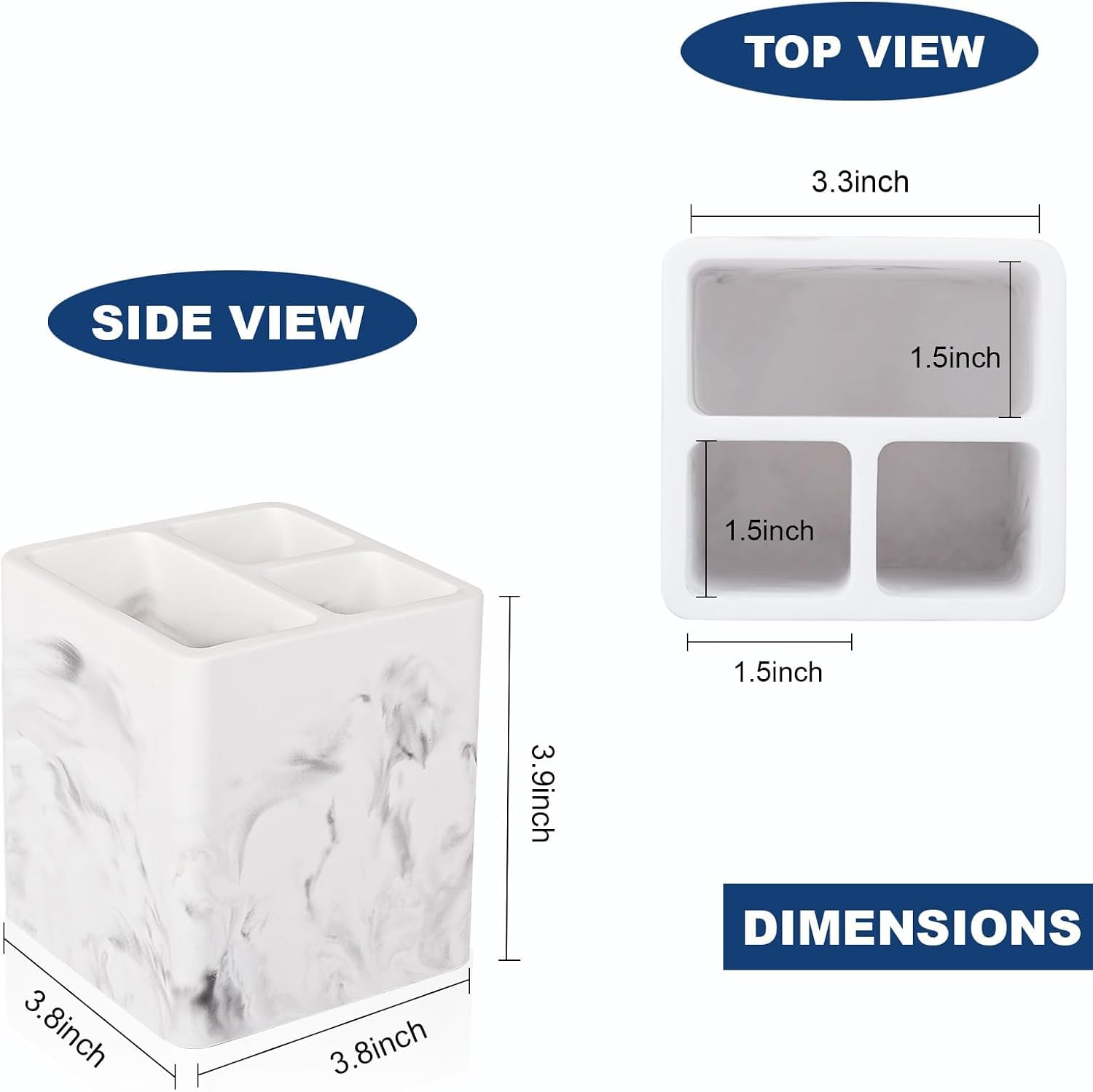 Diatomite Toothbrush Holders Tooth Brush Organizer - Marble White - Image 6